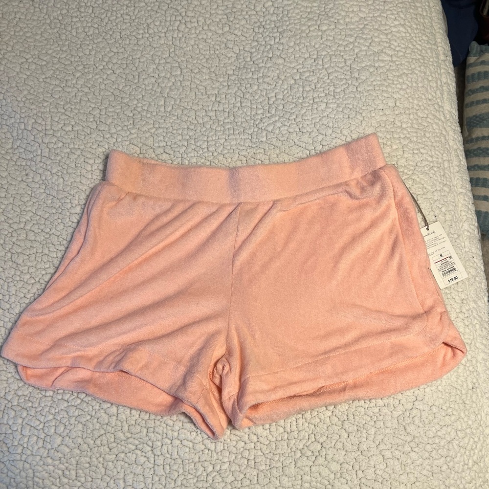 Peach color towel shorts